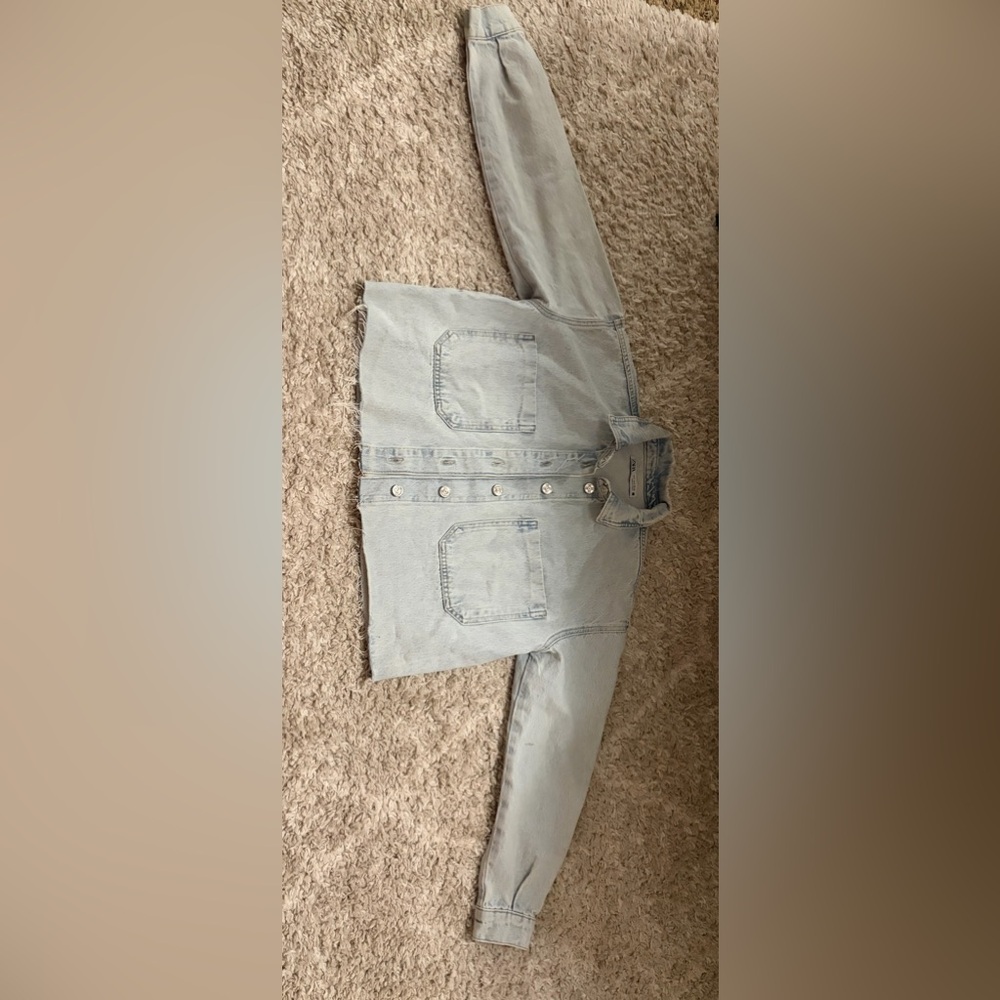 Zara Light Wash Blue Denim Jacket